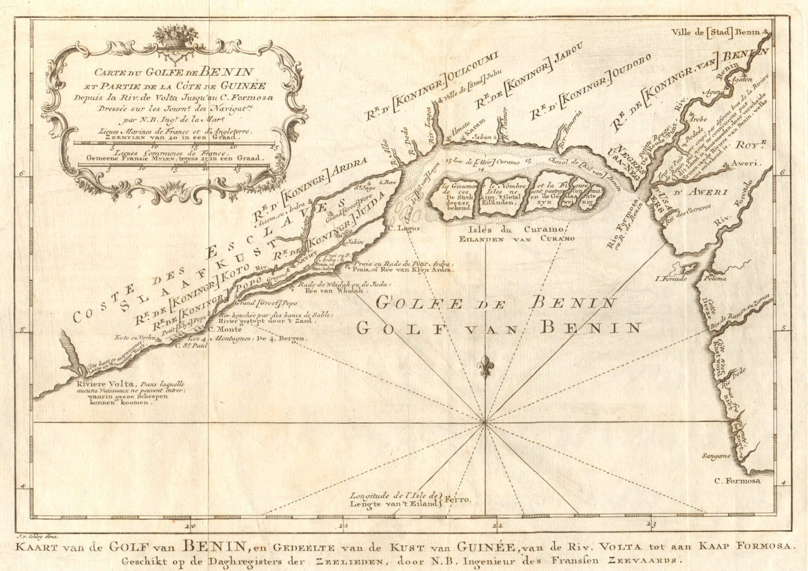 'Carte du Golfe de Benin'. Bight of Benin. Nigeria Lagos BELLIN/SCHLEY 1748 map